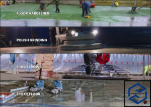 Harga Jasa Trowel + Floor Hardener + Epoxy + Polish Lampung